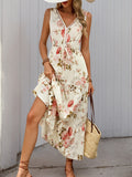 Trim Printed Maxi Dresses