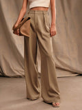 Commuting Loose High-waisted Straight Wide-leg Trousers