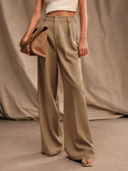 Commuting Loose High-waisted Straight Wide-leg Trousers