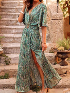 Floral Print Slimming Long Dress