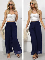 Leisure Chiffon Wide-leg Pants Loose-fit Pants