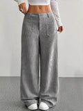 Pocket Loose Wide-leg Pants