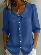 Short-sleeved Loose V-neck T-shirt