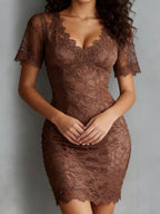 Lace Hip-hugging Perspective Mini&Short Dresses