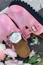 Distressed Denim Closed-toe Slip-on Flat