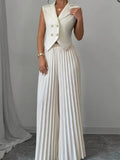 Pleated Pants Vest Grace Commuting Set 2-piece Sets