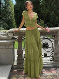 Silk Chiffon Cardigan T-shirt Loose See-through Long Dress With Tie
