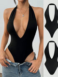 Sexy Halter Neck Backless Bodysuit