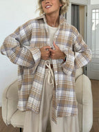 Plaid Oversize Coat Shirts