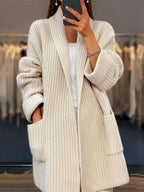 V-neck Pocket Thickened Fleece-lined Cardigans