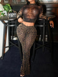 Leopard Print High-waisted 2-piece Sets