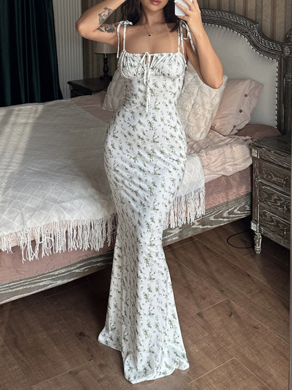 Floral Print Spaghetti Strap Maxi Dress