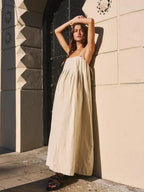 Cotton Blend Temperament Tube Top Loose-fit Home Vacation Mini&Short Dresses