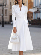 Simplicity A-pendulum Black Waist Maxi Dresses