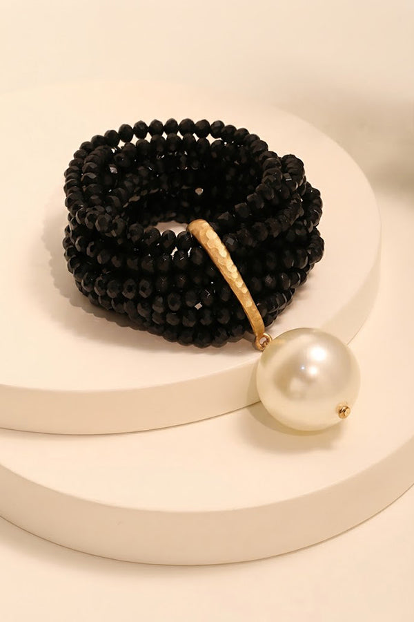 Multi-strand Faux Crystal Bead Bracelet