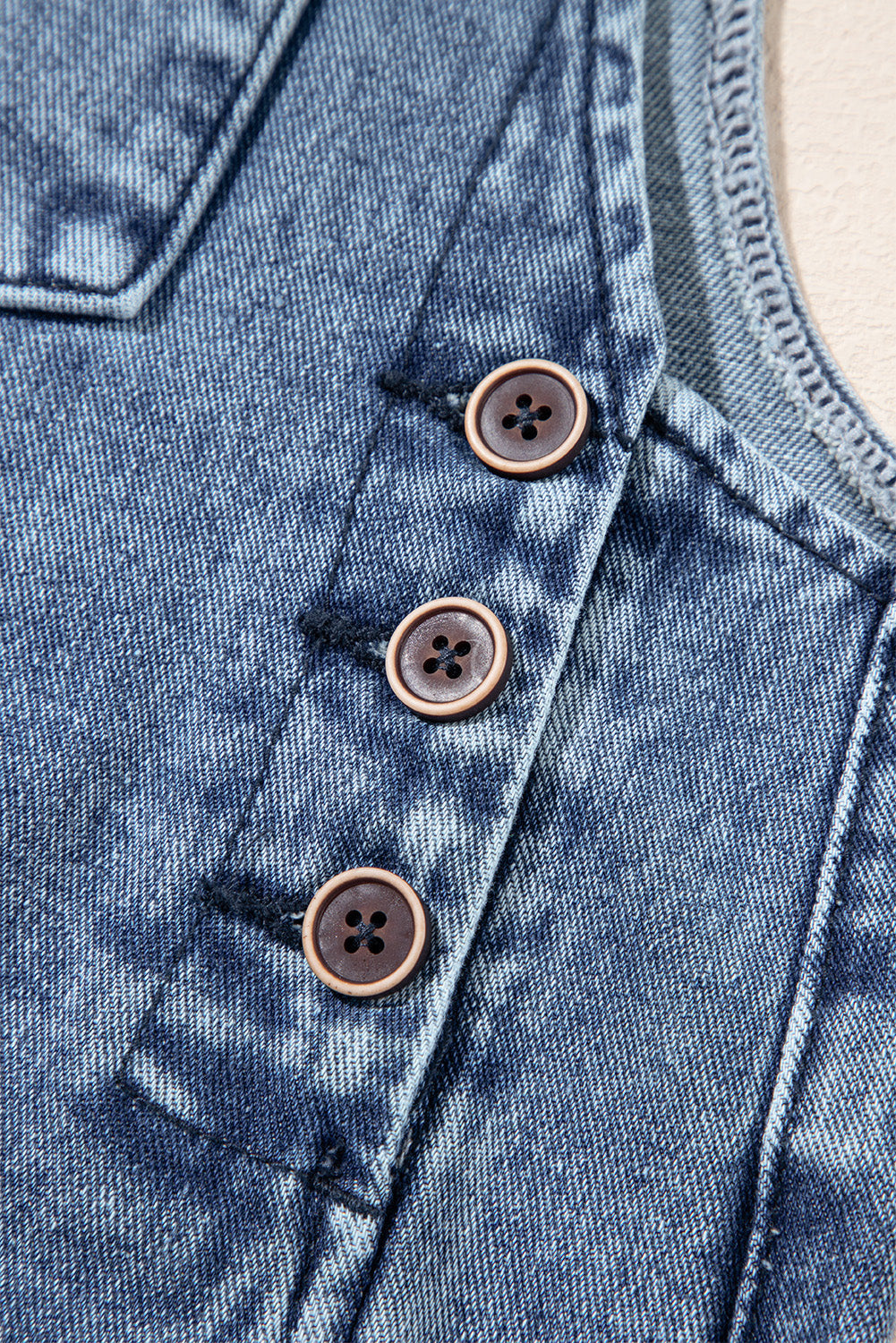 Blue Zone Planet | Stone Blue Distressed Bib Pocket Wide Leg Denim Overall