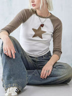 Street Star Patch Raglan Long Sleeve Tee