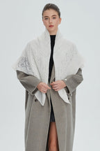 Solid Color Lace Knit Square Scarf
