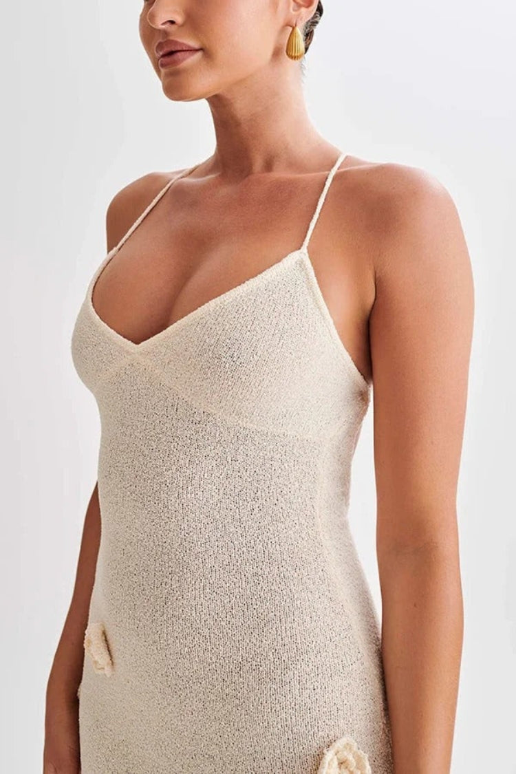 Flowers for Every Occasion Crochet Back Lace-up Maxi Dress
