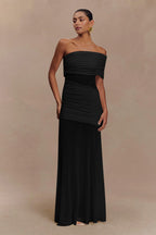 Mesh Panel Strapless Sheer Bodycon Party Dress
