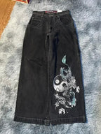 Trendy Street Hip-Hop Prints Boyfriend Jeans