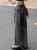 Vintage Wash Distressed Ripped Jeans