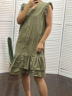 Gilda Statement Sleeveless V Neck Dress Premium Wardrobe Essential