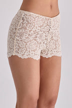 Sprinkle of Romance Floral Lace Off The Shoulder Corset Tank and Mid Rise Stretch Shorts Set