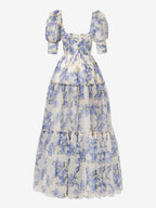 Party Dress Floral Off The Shoulder Tiered A-Line Elegant Prom Maxi Folklore Dresses
