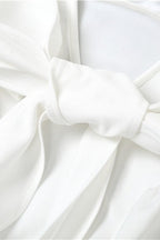 White Backless Bow Tie Dress