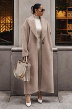 Fleece Lapel Long Sleeve Cozy Overcoat
