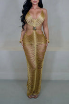 Tulum Goddess Hollow-Out Fringe Dress