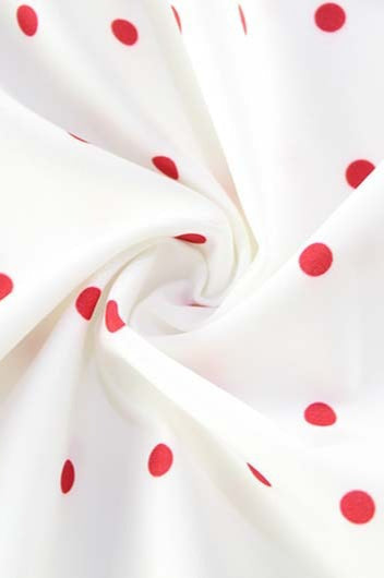 White Bow Detail Polka Dot Mini Dress