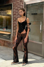 Black Asymetric Stylish Corset Top