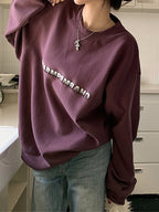 Simple Letter Print Loose Sweatshirt