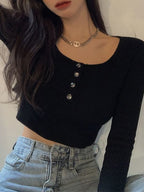 Solid Color Button Up Slim Long Sleeve Shirt