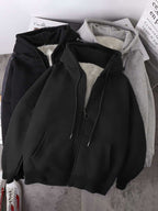 Fleece Lined Thermal Zip Up Hoodie