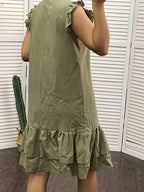 Gilda Statement Sleeveless V Neck Dress Premium Wardrobe Essential