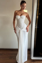 Sexy Strapless Rhinestone High Waist Bodycon Dress