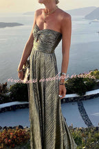 Shimmer Please Off Shoulder Maxi Dress