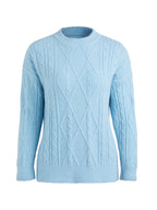 Crew Neck Cable Knit Pullover Sweater