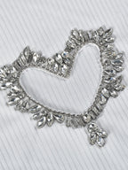 Heart Shaped Rhinestone Cutout Tank Top
