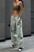 Drawstring Waist Loose Fit Cargo Pant