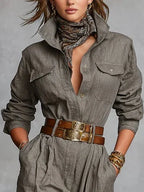 | Linen-Cotton Jumpsuit