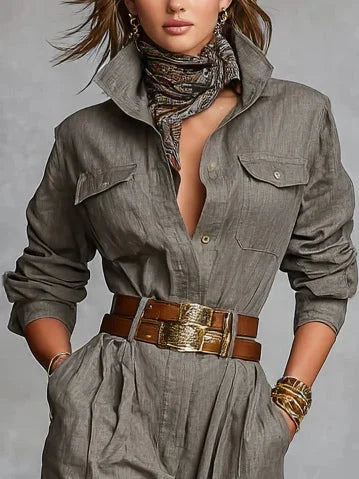 | Linen-Cotton Jumpsuit