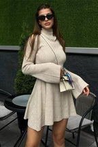 Long Sleeve A-Line Sweater Dress