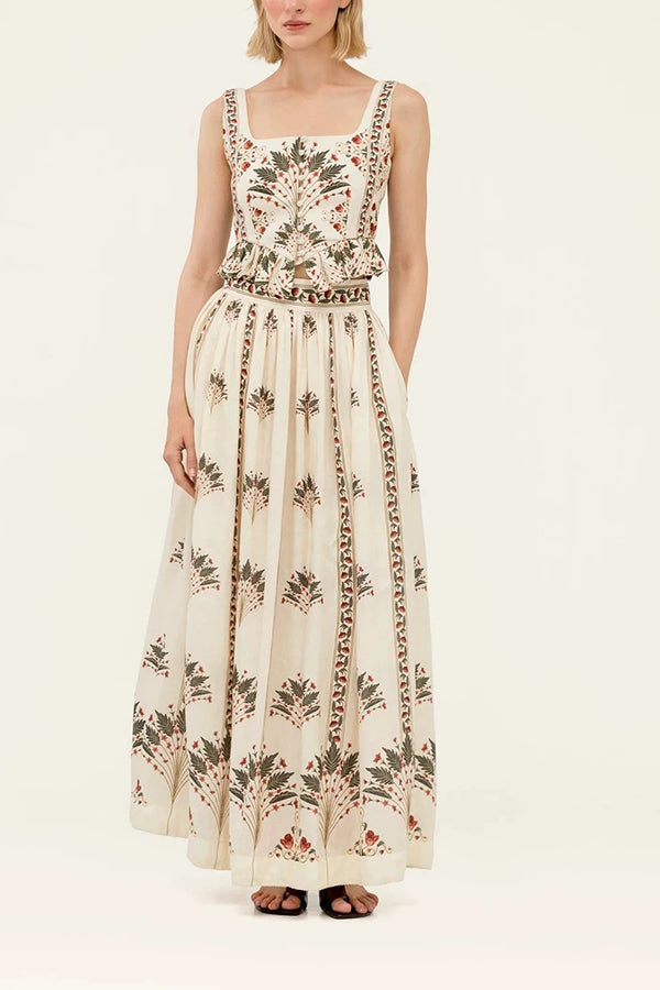 Palmilla Botanical Peplum Linen Matching Set