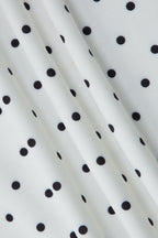 Scoop Neck Lace Trim Polka Dot Bodycon Mini Dress