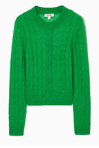 Mohair Blend Cable Knit Cardigan