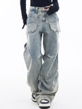 High waisted slimming versatile Cargo Jeans